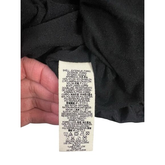 Free People Balloon Sleeve Bomber Jacket Black Size Small Oversized Lightweight - Picture 8 of 10